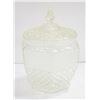 Image 1 : 10" CRYSTAL GLASS LARGE COOKIE JAR / CONTAINER