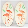 Image 1 : PAIR OF 12" TALL PINK FLAMINGO WALL PLAQUES