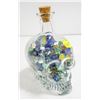 Image 1 : SKULL BOTTLE FULL OF OLD MARBLES