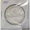 Image 1 : CANADA SILVER ONE DOLLAR COIN 1961