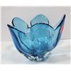 Image 1 : BLUE ART GLASS VASE 6.5 INCHES