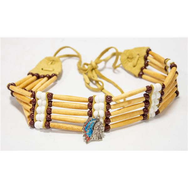 AUTHENTIC HIDE BONE BEADED CHOKER