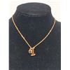 16" GOLD TONE CHAIN WITH INITIAL "i" PENDANT