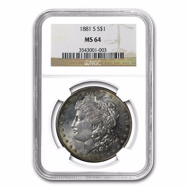 1881-S Morgan Dollar MS-64 NGC