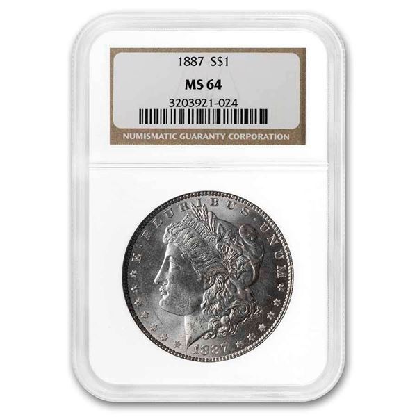 1887 Morgan Dollar MS-64 PCGS