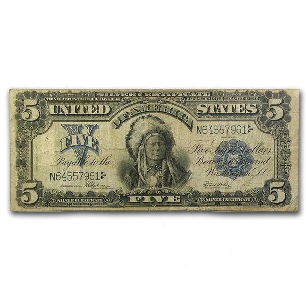 1899 $5.00 Silver Certificate Chief VF