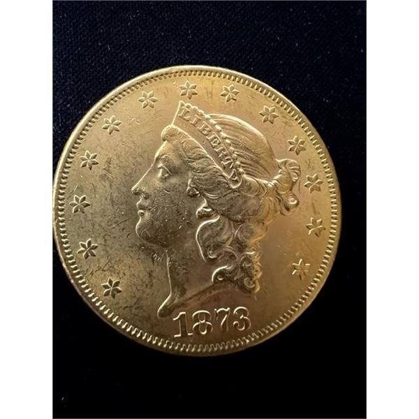 1873 $20 Liberty Gold Double Eagle BU 148 YEAR OLD GOLD COIN