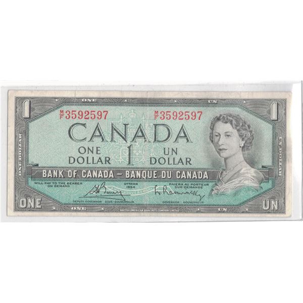 1954 Bank Of Canada One Dollar MF 3592597