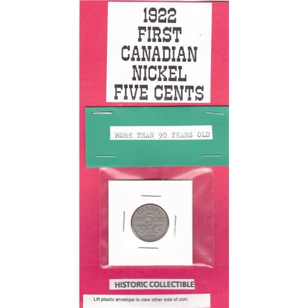 1922 Canadian Five Cent