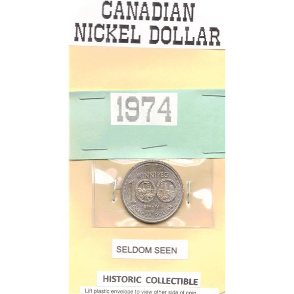 1974 Canadian Nickle Dollar - Winnipeg Centenial