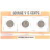 Image 1 : 1927, 1928, and 1931 George V Five Cents