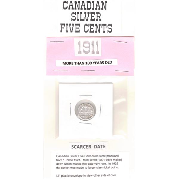 1911 Canadian Silver Five Cents