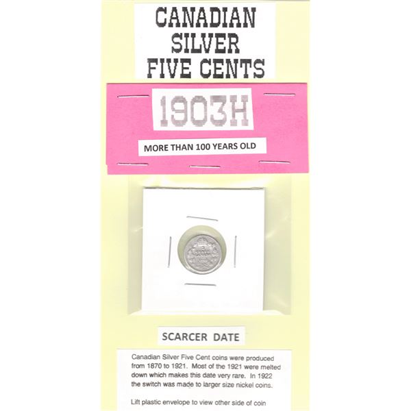 1903H Canadian Silver Five Cents