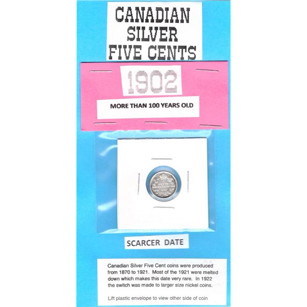 1902 Canadian Silver Five Cents
