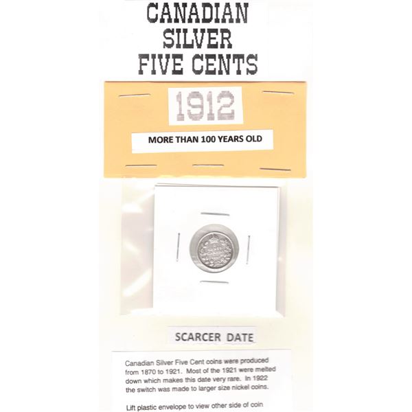 1912 Canadian Silver Five Cents