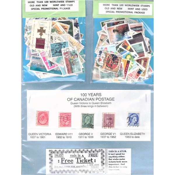 200 Worldwide Stamps and 100 Years of Canadian Postage