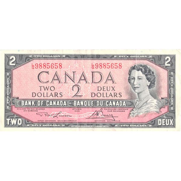 1954 Bank Of Canada Two Dollar Bill LG9885658