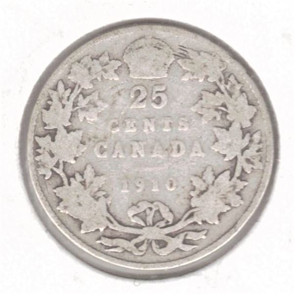 1910 Canadian Twenty-Five Cent Piece