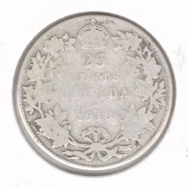 1913 Canadian Twenty-Five Cent Piece