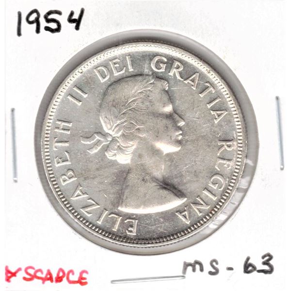 1954 Canadian Silver Dollar