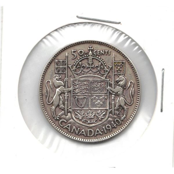 1940 Canadian 50 Cent Piece - Silver