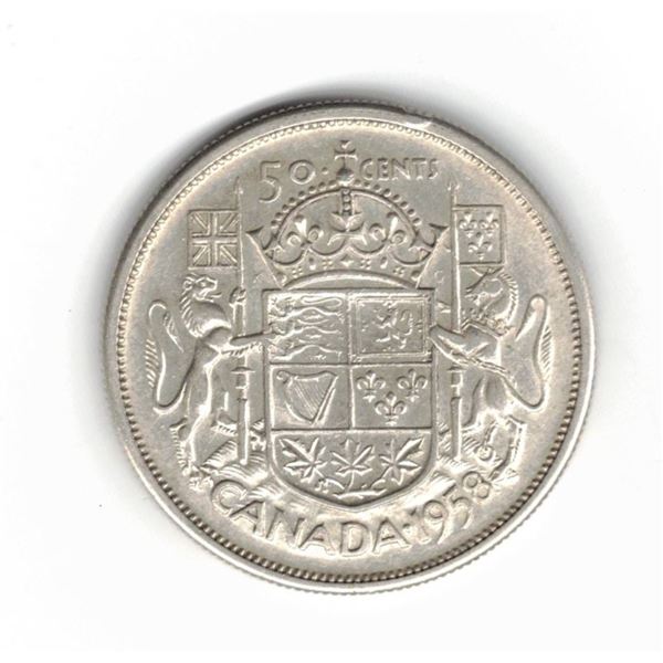 1958 Canadian 50 Cent Piece - Silver