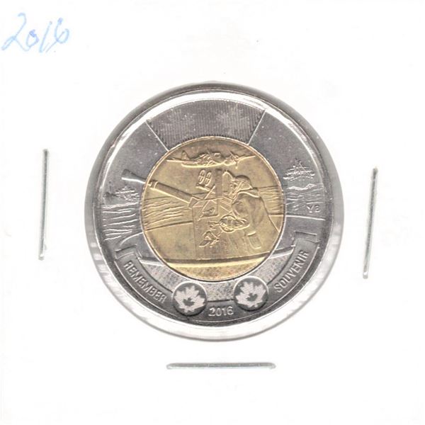 2016 Canadian Two Dollar Coin - Rememberance