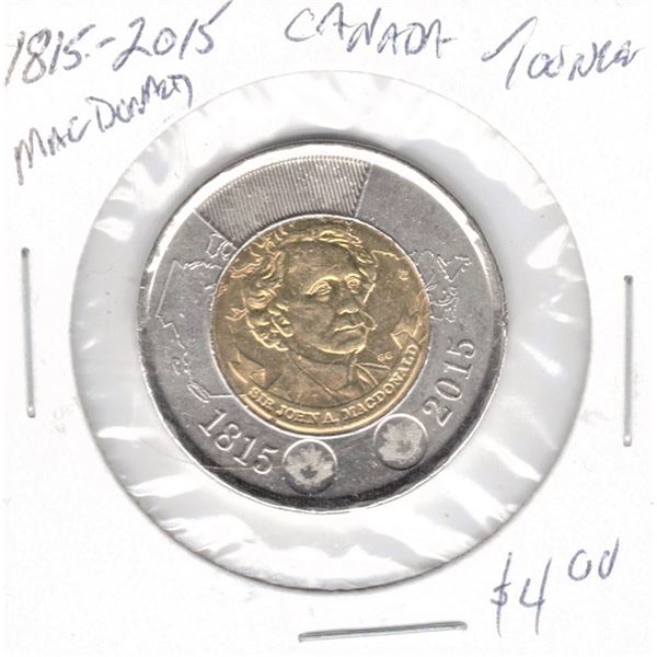 2015 Canadian Two Dollar Coin - Sir John A. MacDonald