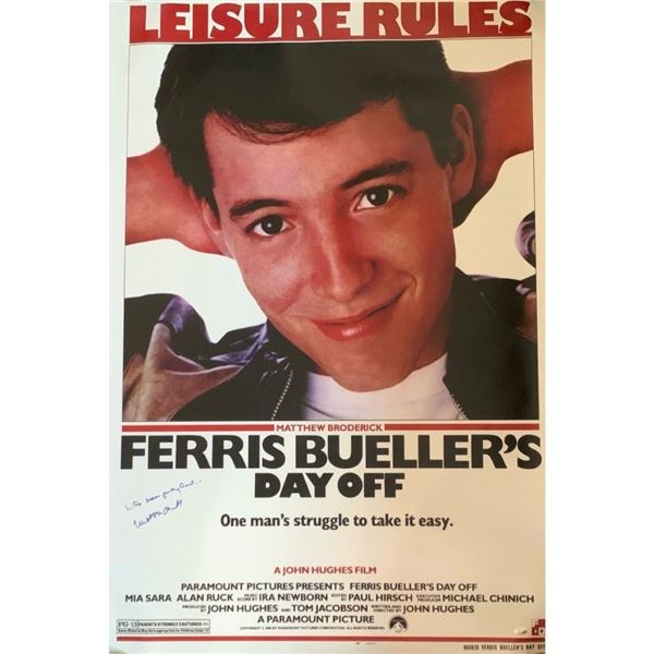 Signed Ferris Bueller's Day Off Movie Poster