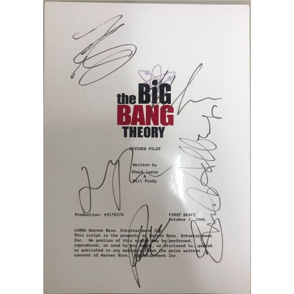 Signed Big Bang Theory Pilot Episode Script