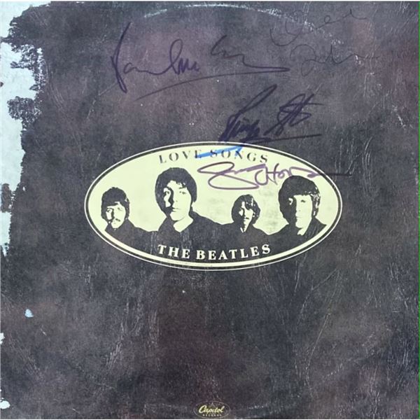 Rare Signed The Beatles Love Songs Album Cover