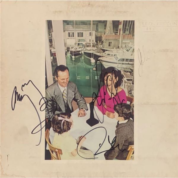 Signed Led Zeppelin Presence Album Cover