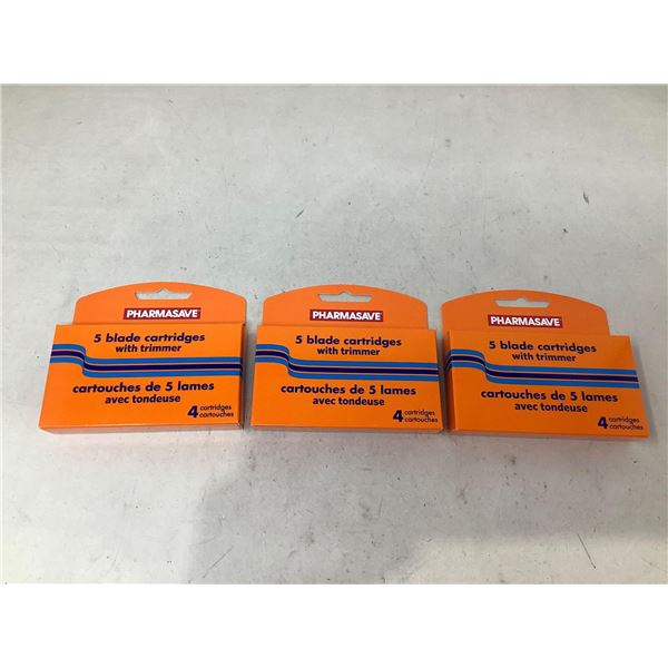 Pharmasave 5 Blade Cartridges with Trimmer (3 x 4)