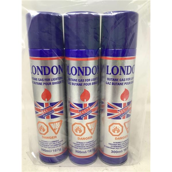 London Butane Gas for Lighters (3 x 300ml)