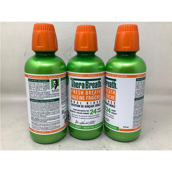 Therabreath Fresh Breath Oral Rinse- Mild Mint (3 x 473ml)