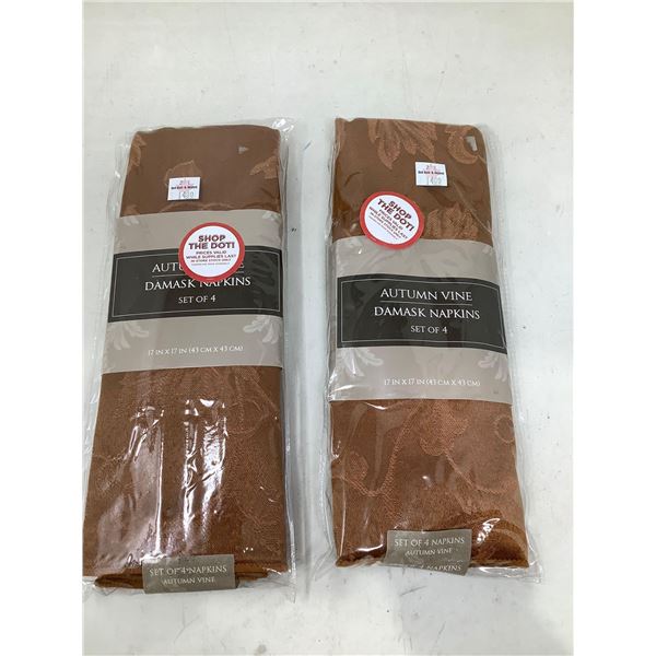 Autumn Vine Damask Napkins (2 x 4)