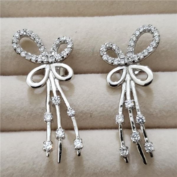Silver Cubic Zirconia Earrings, Suggested Retail Value $80