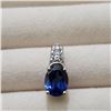 Image 1 : Silver Created Sapphire Pendant, Suggested Retail Value $100