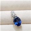 Image 2 : Silver Created Sapphire Pendant, Suggested Retail Value $100