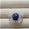Image 1 : Silver Sapphire(1.6ct) Ring (~weight 3.97g), Suggested Retail Value $150