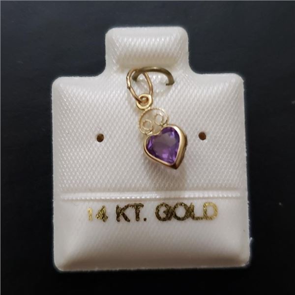 14K Yellow Gold Amethyst (0.45ct) Pendant, Made in Canada, Suggested Retail Value $80