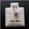 Image 1 : 14K Yellow Gold Amethyst (0.45ct) Pendant, Made in Canada, Suggested Retail Value $80