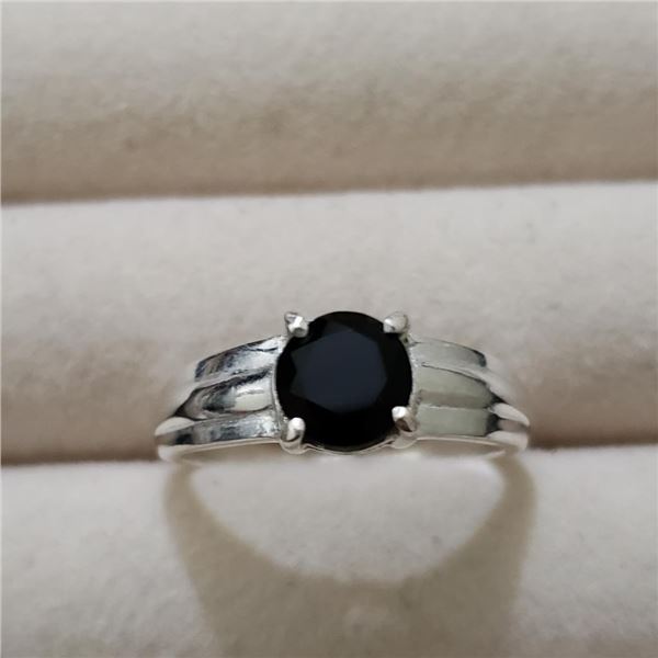 Silver Black Onyx Ring (~Size 5.75), Suggested Retail Value $60