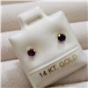 Image 2 : 14K Yellow Gold Amethyst Earrings, Made in Canada, Suggested Retail Value $100