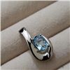 Image 2 : Silver Blue Topaz Pendant, Suggested Retail Value $60