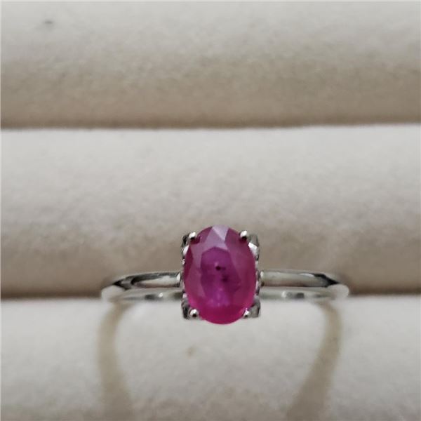 Silver Ruby (1ct) Ring (~weight 1.86g), Suggested Retail Value $100