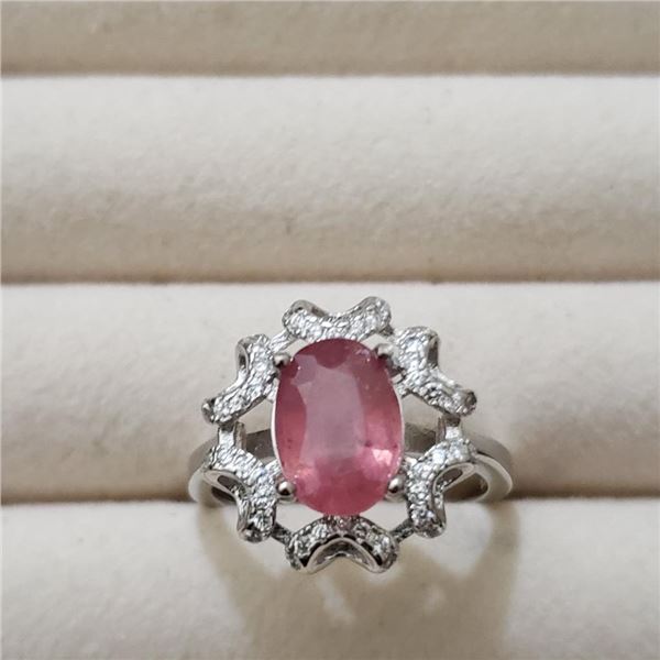 Silver Ruby(2.6ct) Ring (~weight 3.97g), Suggested Retail Value $150