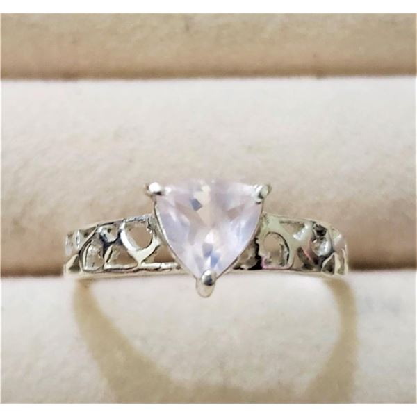 Silver Rose Quartz Ring (~Size 6.75), Suggested Retail Value $80