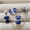 Image 1 : Silver Sapphire Pendent Earring And Ring(8ct) Set (~weight 8.26g), Suggested Retail Value $250