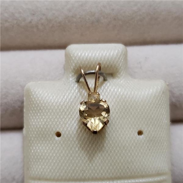10K Yellow Gold Citrine And Diamond Pendant, Made in Canada, Suggested Retail Value $80